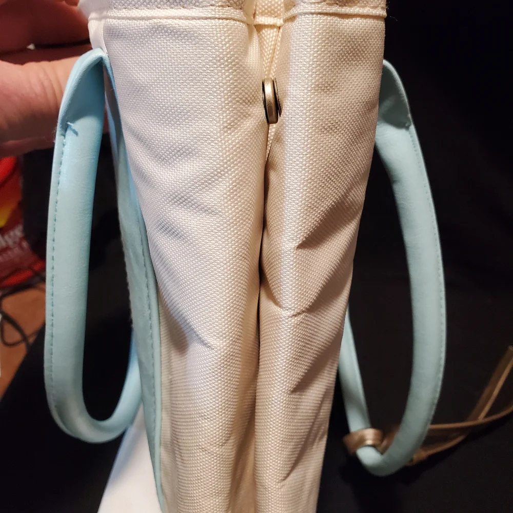 Lacoste Women's Cream and Light Blue Tote - Picture 5 of 11